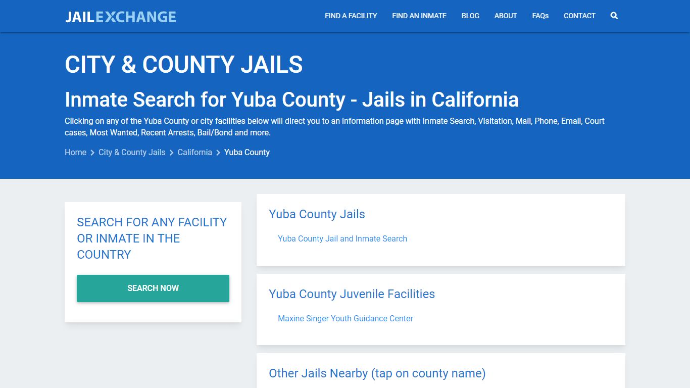 Inmate Search for Yuba County | Jails in California - Jail Exchange